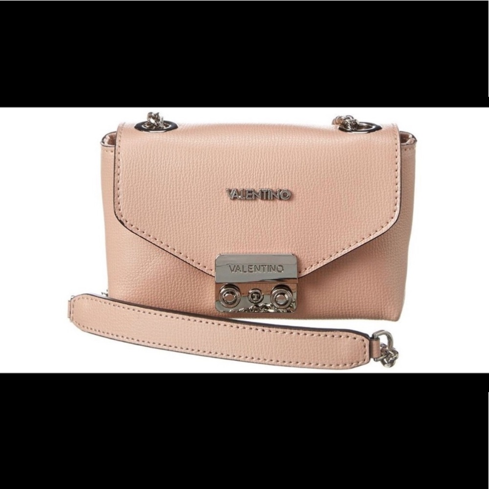 Pink Mario Valentino handbag w/ silver chain and hardware